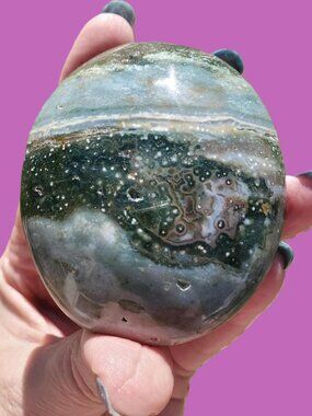 Ocean Jasper Large Palm Stone (OJ130)